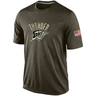 Men's Oklahoma City Thunder Olive Salute To Service KO Performance Dri-FIT T-Shirt -