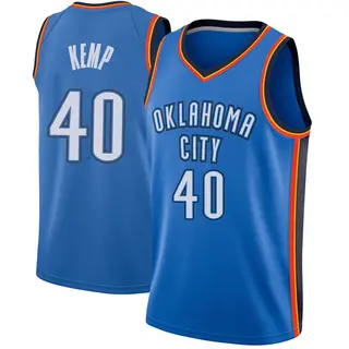 Men's Shawn Kemp Oklahoma City Thunder Blue Jersey - Icon Edition - Swingman