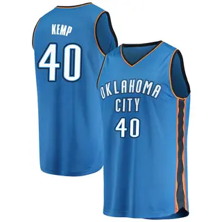 Men's Shawn Kemp Oklahoma City Thunder Blue Replica Jersey - Icon Edition - Fast Break