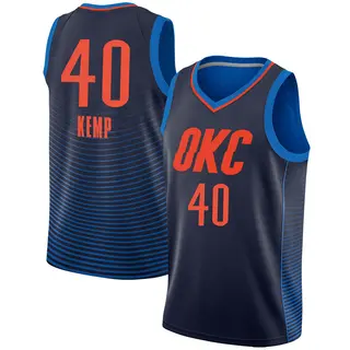 Men's Shawn Kemp Oklahoma City Thunder Navy Jersey - Statement Edition - Swingman