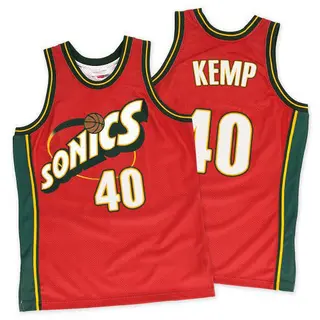 Men's Shawn Kemp Oklahoma City Thunder Red SuperSonics Throwback Jersey - Authentic