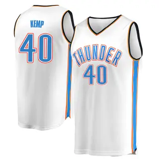 Men's Shawn Kemp Oklahoma City Thunder White Replica Jersey - Association Edition - Fast Break