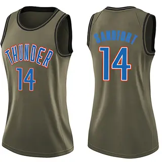 Women's Payton Sandfort Oklahoma City Thunder Green Salute to Service Jersey - Swingman